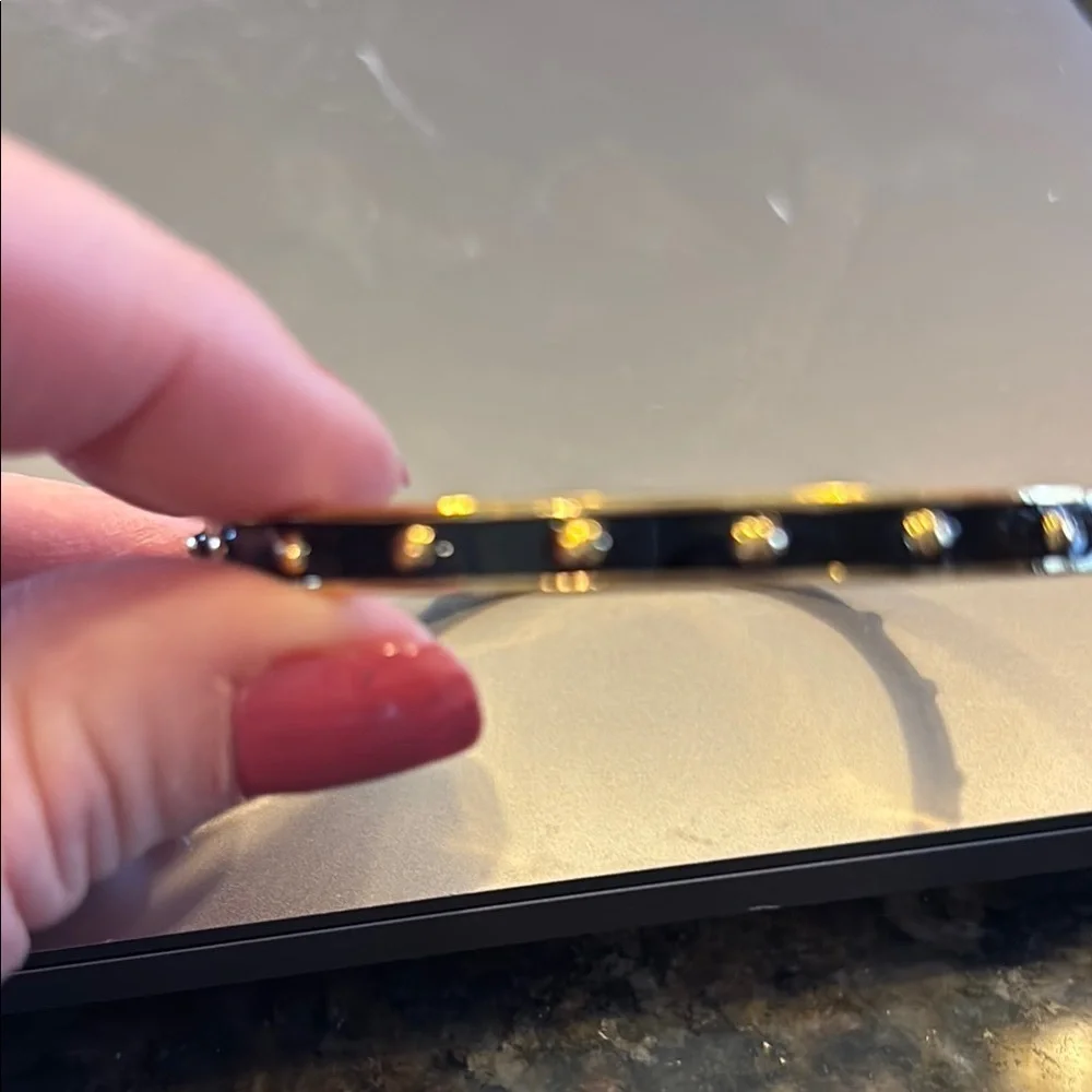 Kate Spade Gold and Black Enamel Studded Bracelet